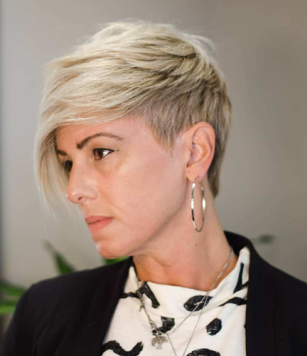 Pixie Crop with Long Flowy Bangs