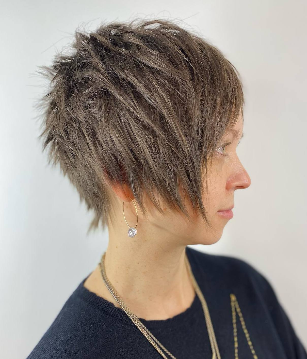 Edgy Sliced Straight Long Pixie Cut