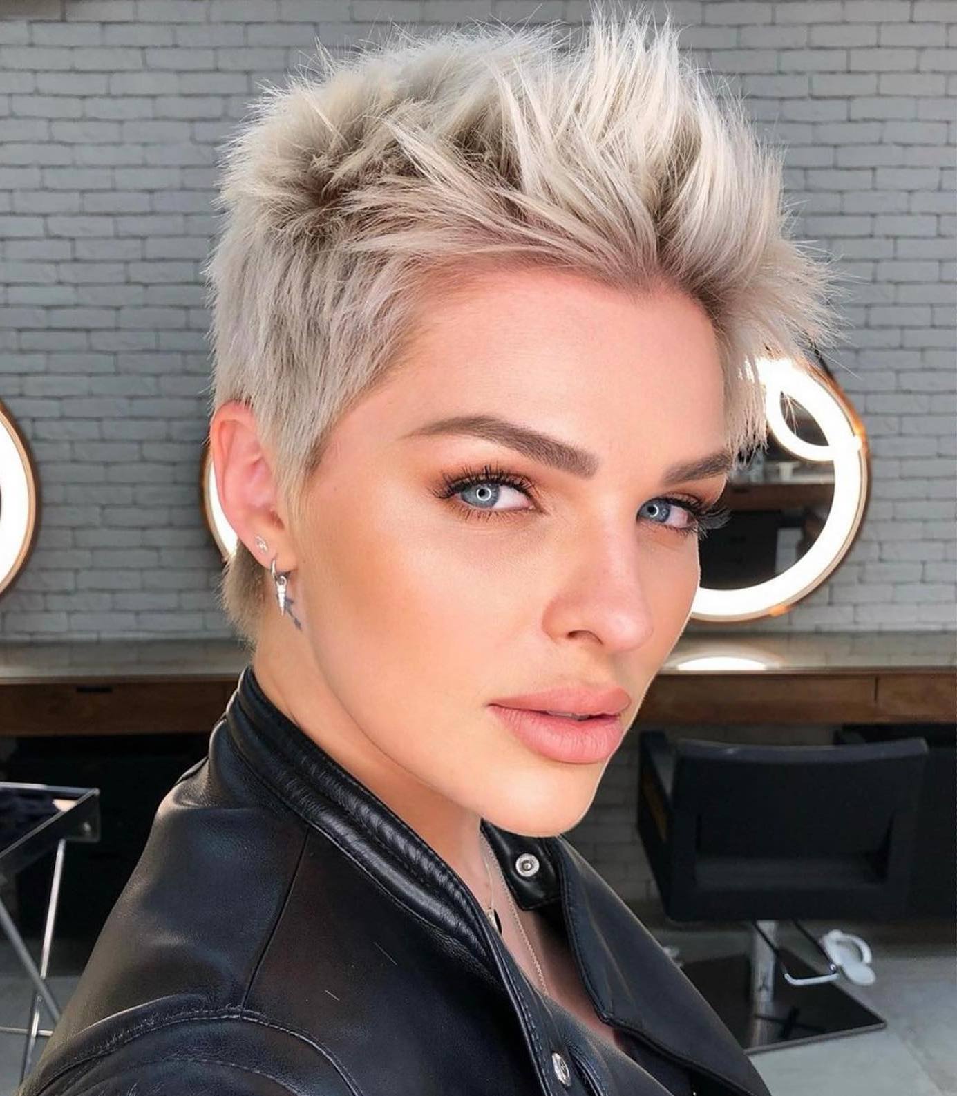 Fluffy Spiky Ash Blonde Pixie