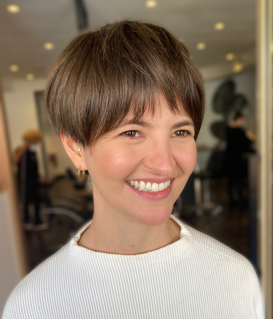 Fun Sleek Bowl Cut Pixie